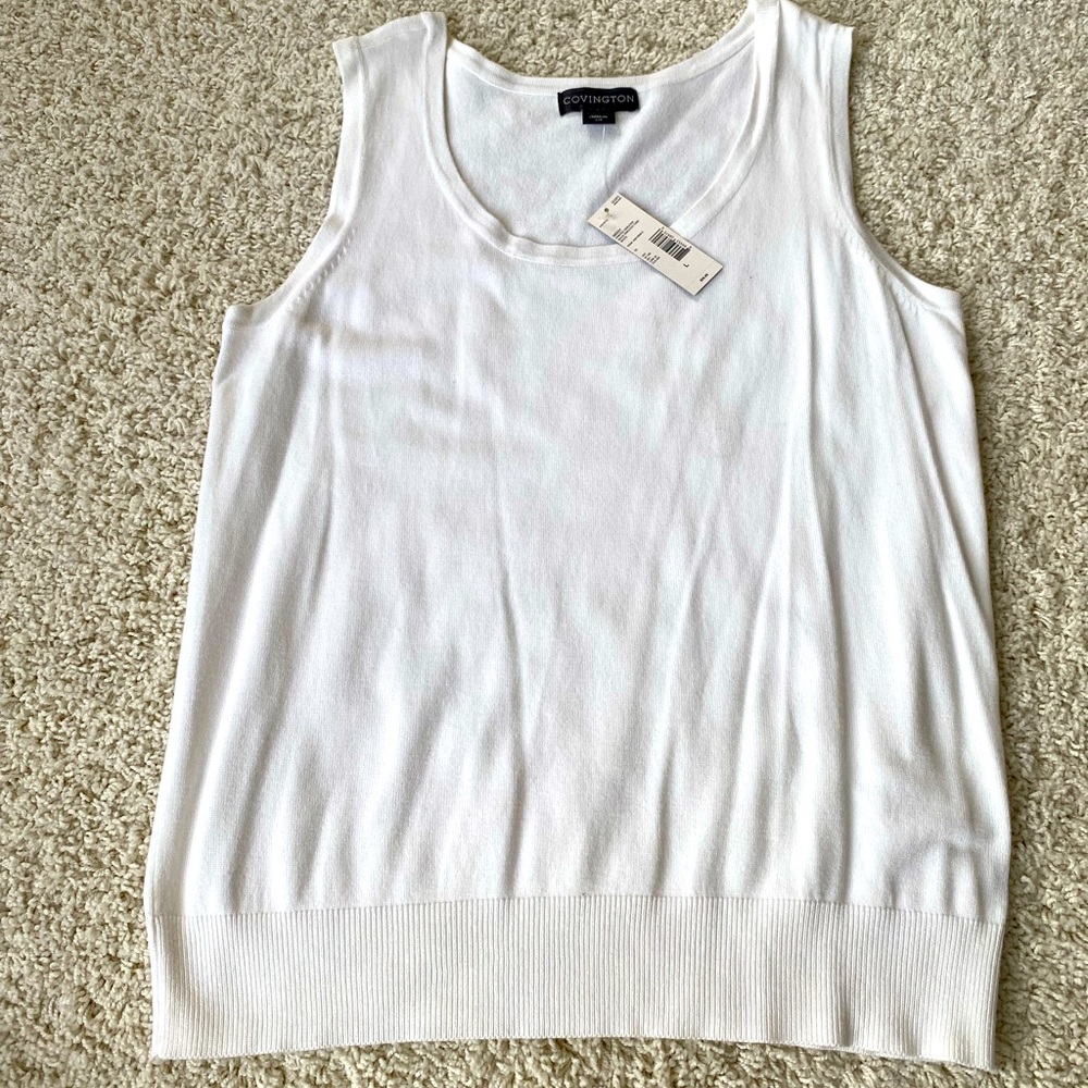 NWT white sweater tank, size Large